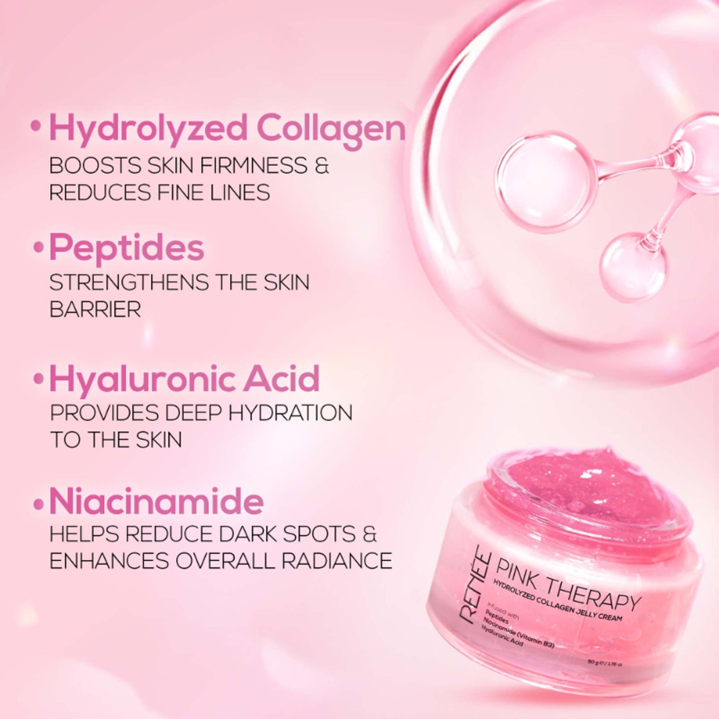 Renee Cosmetics Pink Therapy Hydrolyzed Collagen Jelly Cream