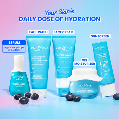 Dot & Key Blueberry Hydrate 12% Barrier Boost Serum with 7 ceramides heals dry, damaged skin and restores moisture.