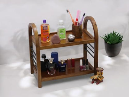 Vesta Homes Wooden Organizer Rack Stand for Kitchen, Bathroom, Countertop & Office 45.5 x 27 x 45 cm