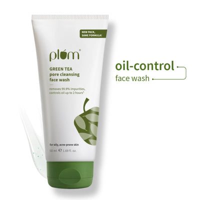 Plum Green Tea Pore Cleansing Gel Face Wash With Glycolic Acid - Fights Pimpels & Control Oil