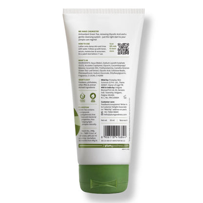 Plum Green Tea Pore Cleansing Gel Face Wash With Glycolic Acid - Fights Pimpels & Control Oil