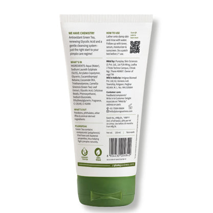 Plum Green Tea Pore Cleansing Gel Face Wash With Glycolic Acid - Fights Pimpels & Control Oil