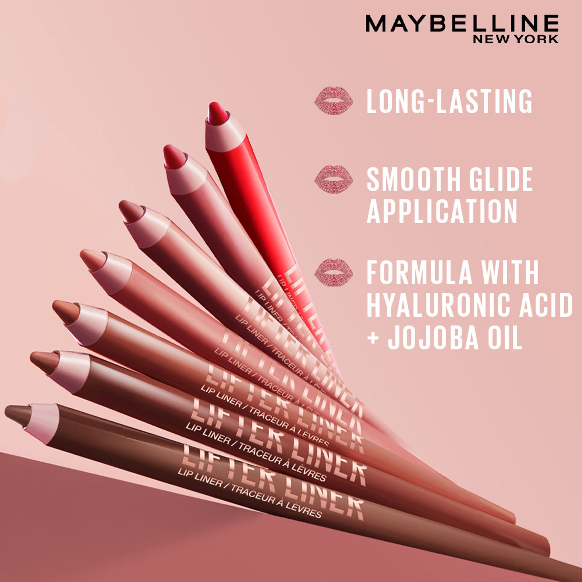 Maybelline New York Lifter Liner Lip Liner Pencil With Hyaluronic Acid - Peaking