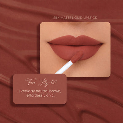 Parul Garg Beauty Silk Matte Liquid Lipstick, Long Lasting & Transfer-Proof - Fire Lily 02