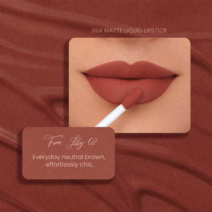 Parul Garg Beauty Silk Matte Liquid Lipstick, Long Lasting & Transfer-Proof - Fire Lily 02