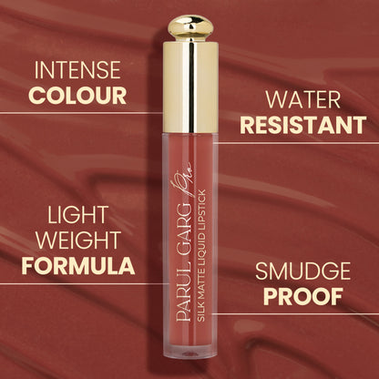 Parul Garg Beauty Silk Matte Liquid Lipstick, Long Lasting & Transfer-Proof - Fire Lily 02