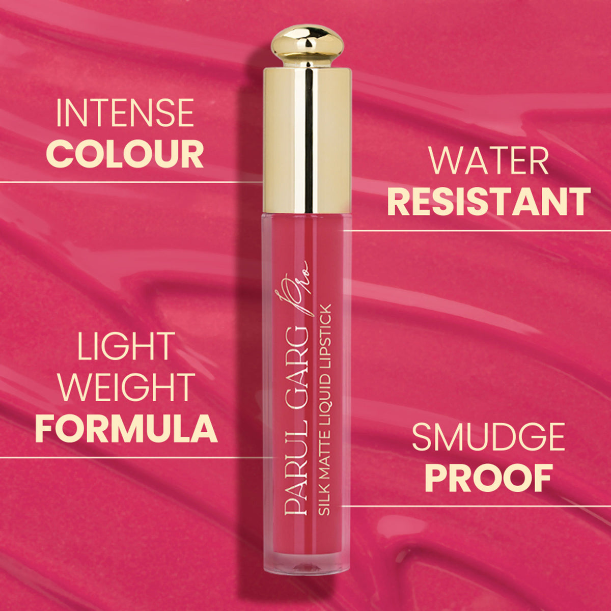 Parul Garg Beauty Silk Matte Liquid Lipstick in Lotus 17, long-lasting, transfer-proof lipstick with a smooth matte finish.