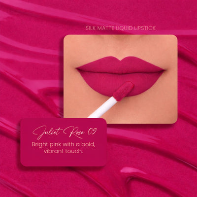 Parul Garg Beauty Silk Matte Liquid Lipstick, Long Lasting & Transfer-Proof - Juliet Rose 09