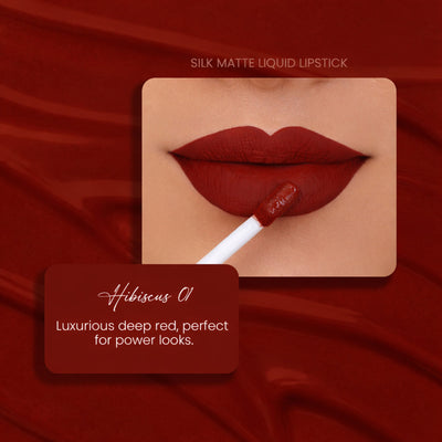 Parul Garg Beauty Silk Matte Liquid Lipstick, Long Lasting & Transfer-Proof - Hibiscus 01