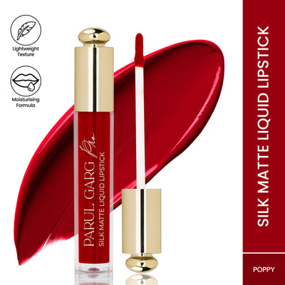 Parul Garg Beauty Silk Matte Liquid Lipstick, Long Lasting & Transfer-Proof - Poppy 12