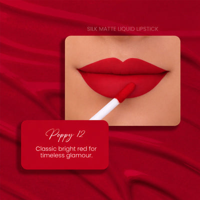 Parul Garg Beauty Silk Matte Liquid Lipstick, Long Lasting & Transfer-Proof - Poppy 12