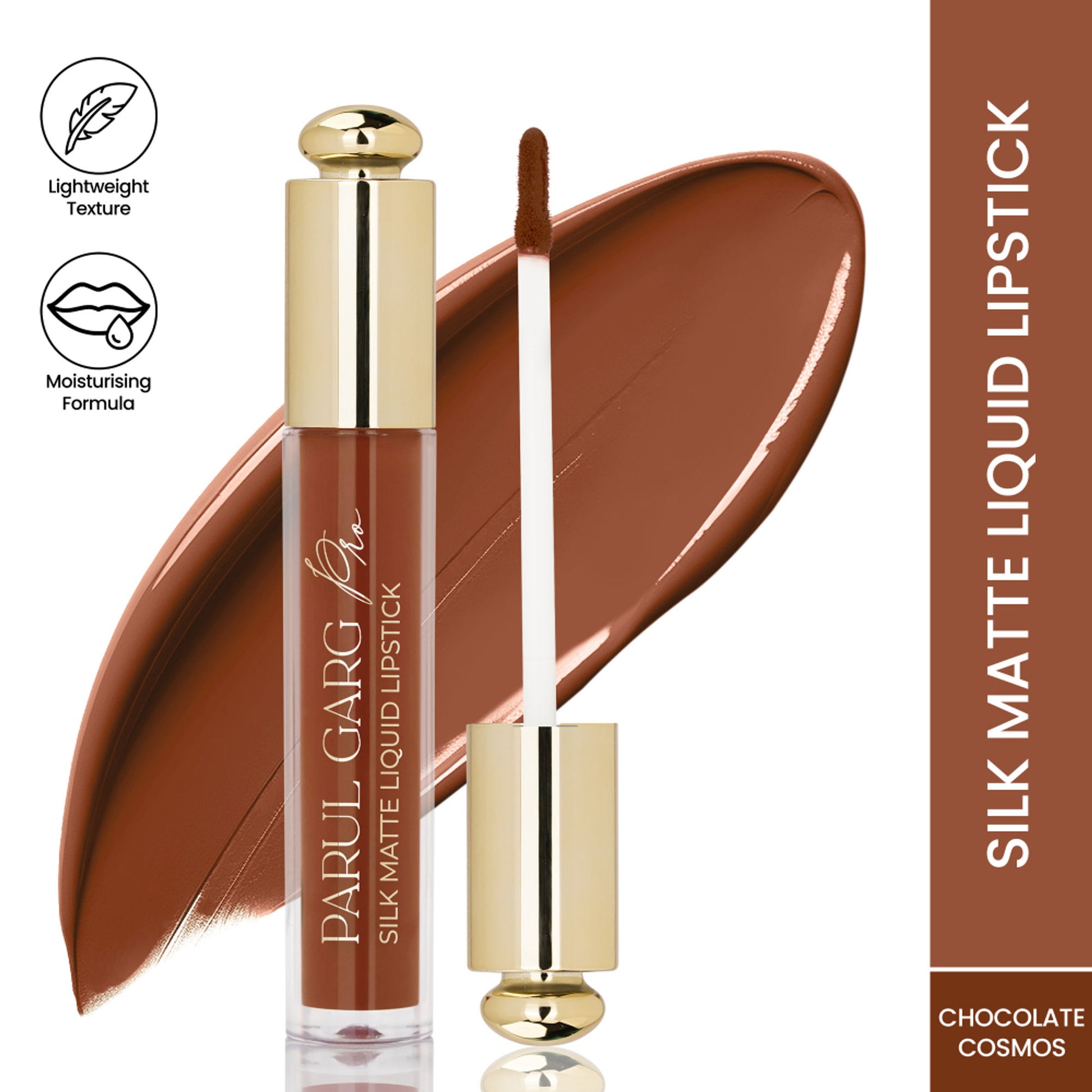 Parul Garg Beauty Silk Matte Liquid Lipstick, Long Lasting & Transfer-Proof - Chocolate Cosmos 03