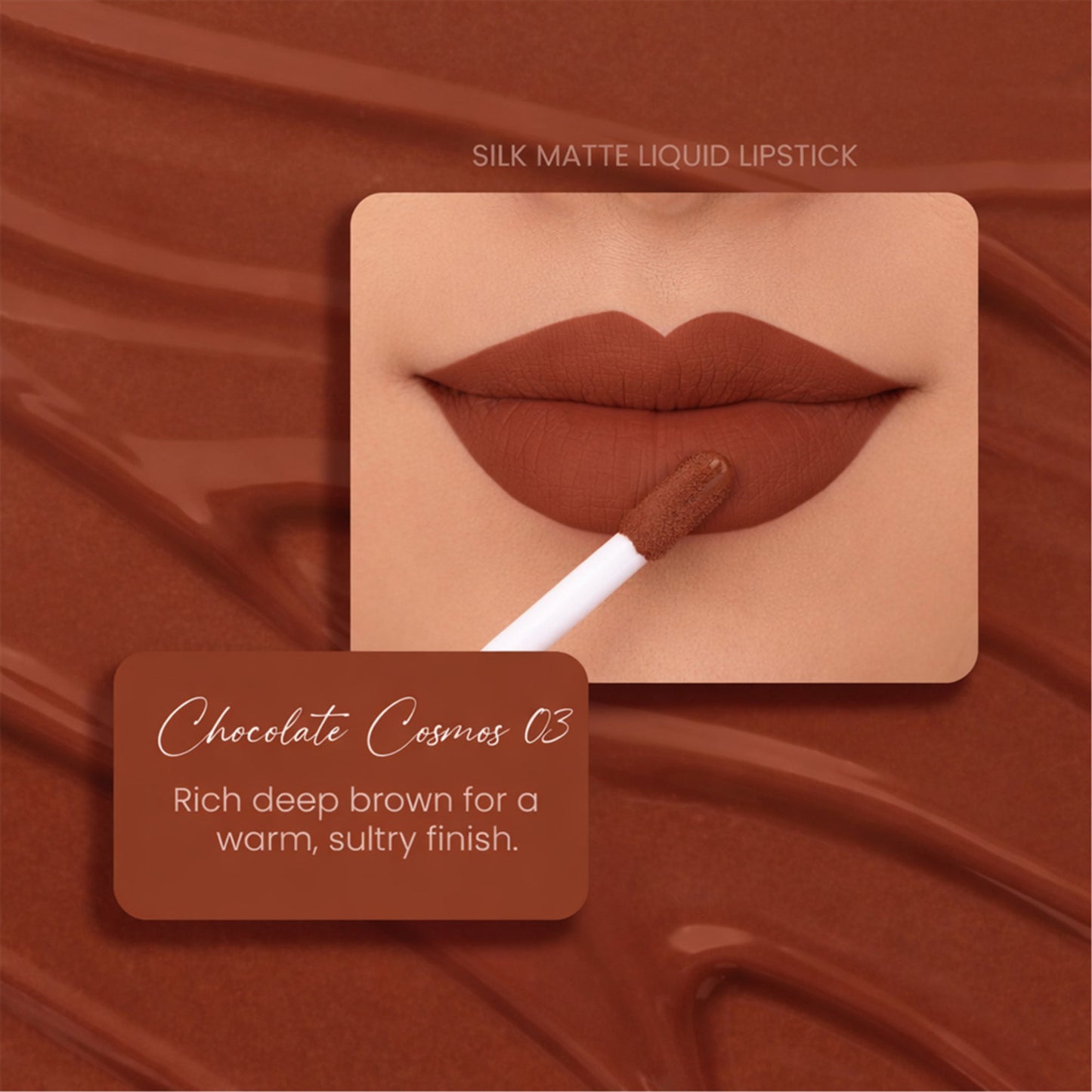 Parul Garg Beauty Silk Matte Liquid Lipstick, Long Lasting & Transfer-Proof - Chocolate Cosmos 03
