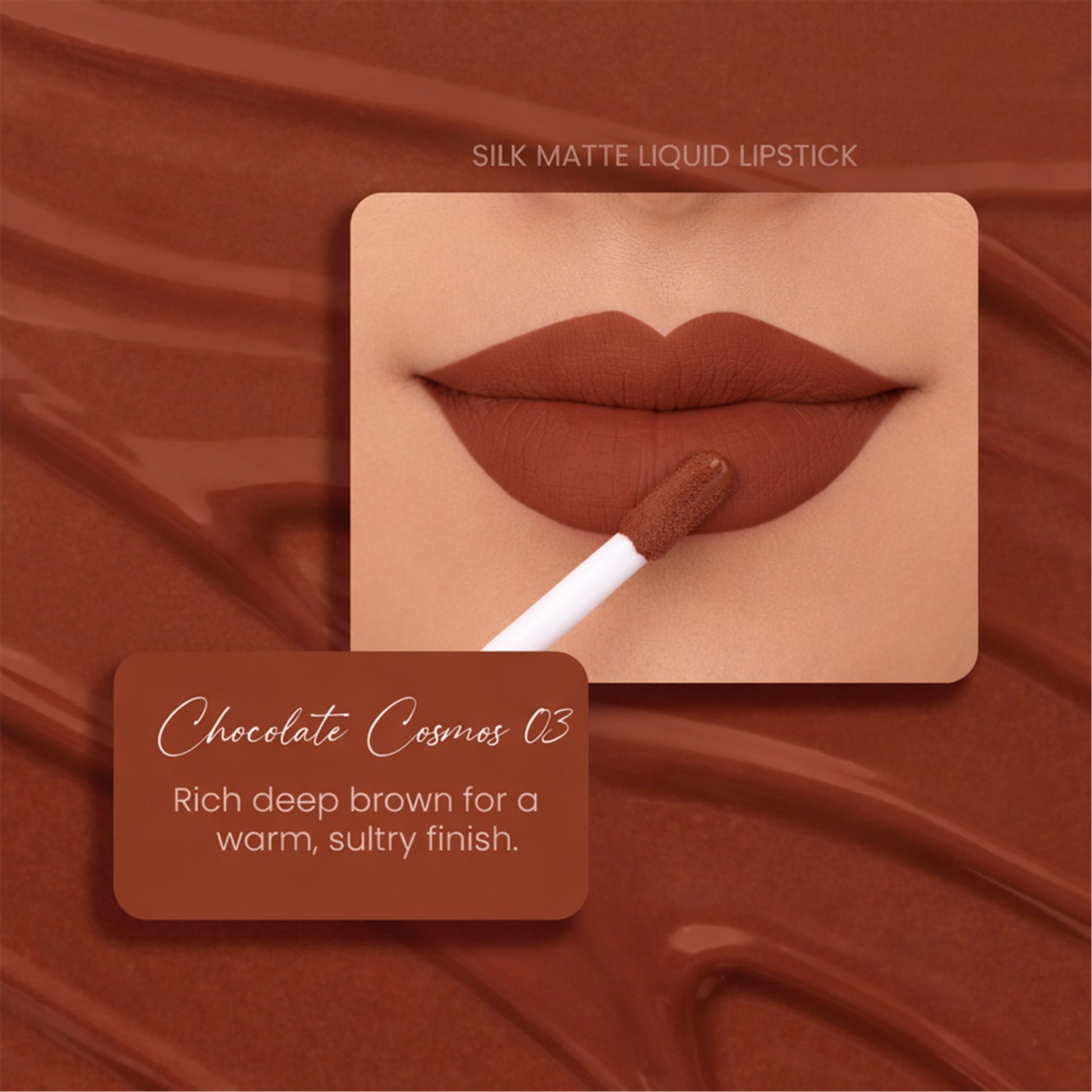 Parul Garg Beauty Silk Matte Liquid Lipstick, Long Lasting & Transfer-Proof - Chocolate Cosmos 03