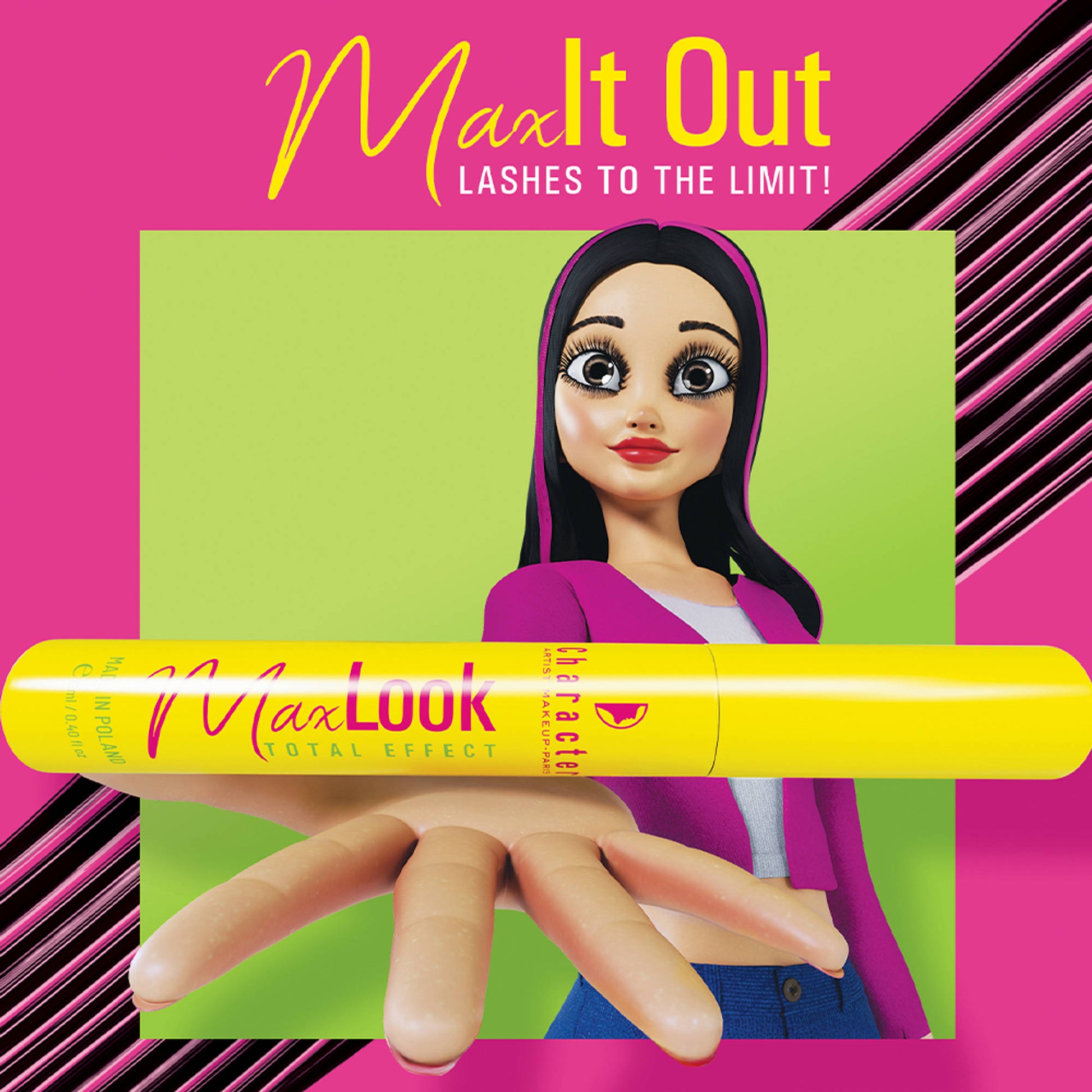 Character Max Look Total Effect Mascara, Smudgeproof, Waterproof, Lasts Upto 24 Hrs - CMT001
