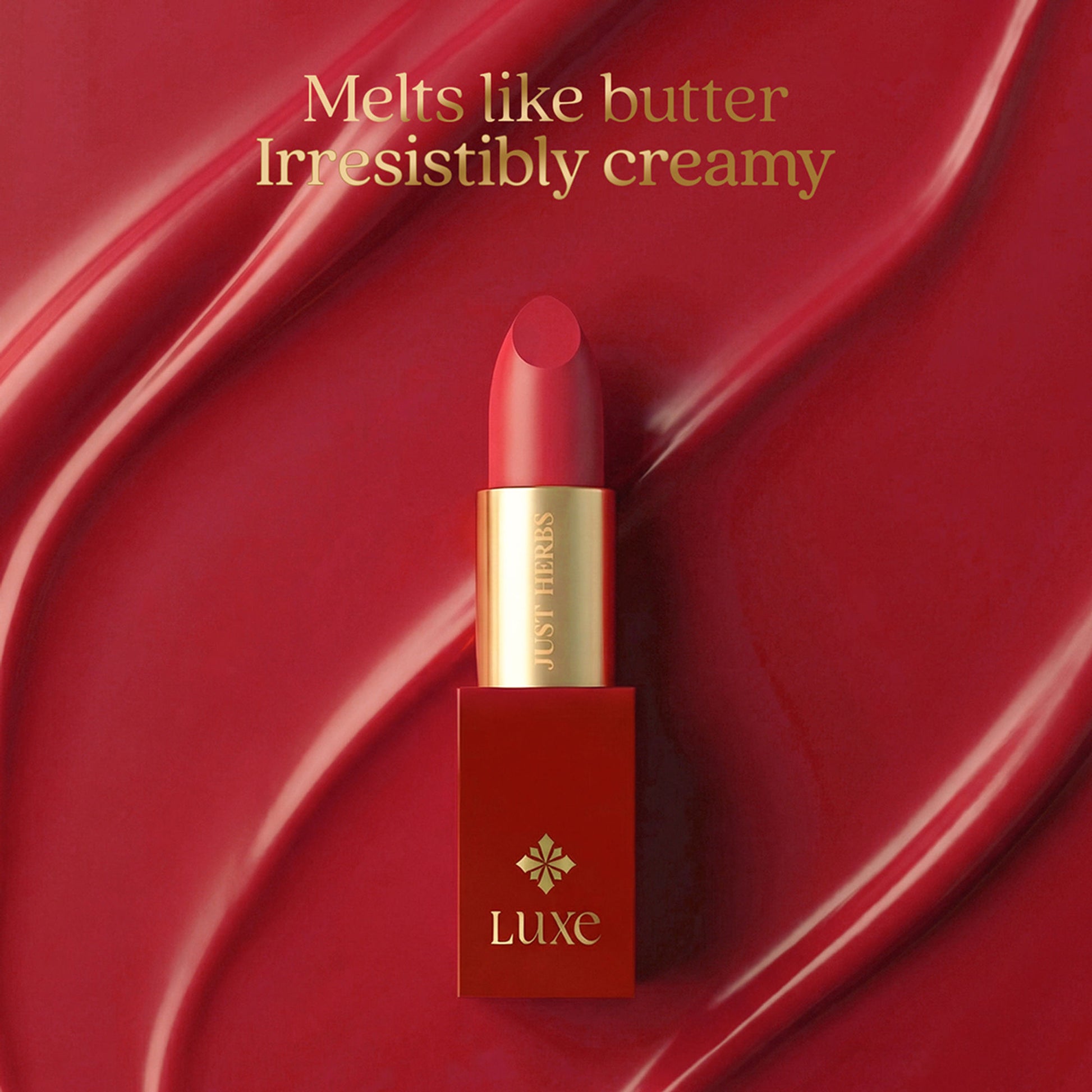 Just Herbs Luxe Satin Melt High Shine Lipstick - 09 Searing Scarlet