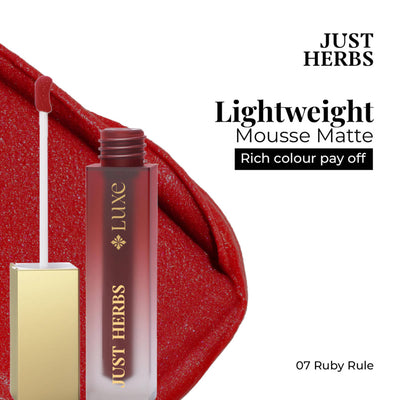 Just Herbs Luxe Dream Muse Mousse Liquid Lipstick - 07 Ruby Rule