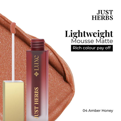Just Herbs Luxe Dream Muse Mousse Liquid Lipstick - 04 Amber Honey