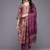 Dhiyona VA Women'sPrinted Sequinned Kurta With Trousers & Dupatta