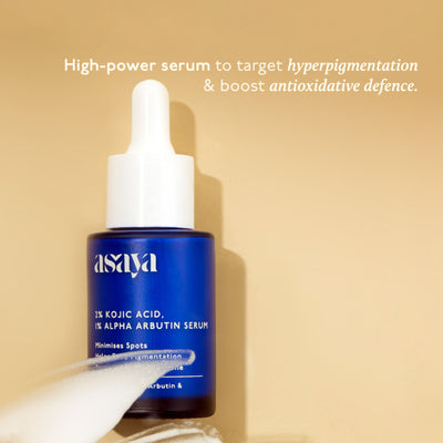 Asaya 2% Kojic Acid + 1% Alpha Arbutin Face Serum for Brightening, Even Tone & Pigmentation