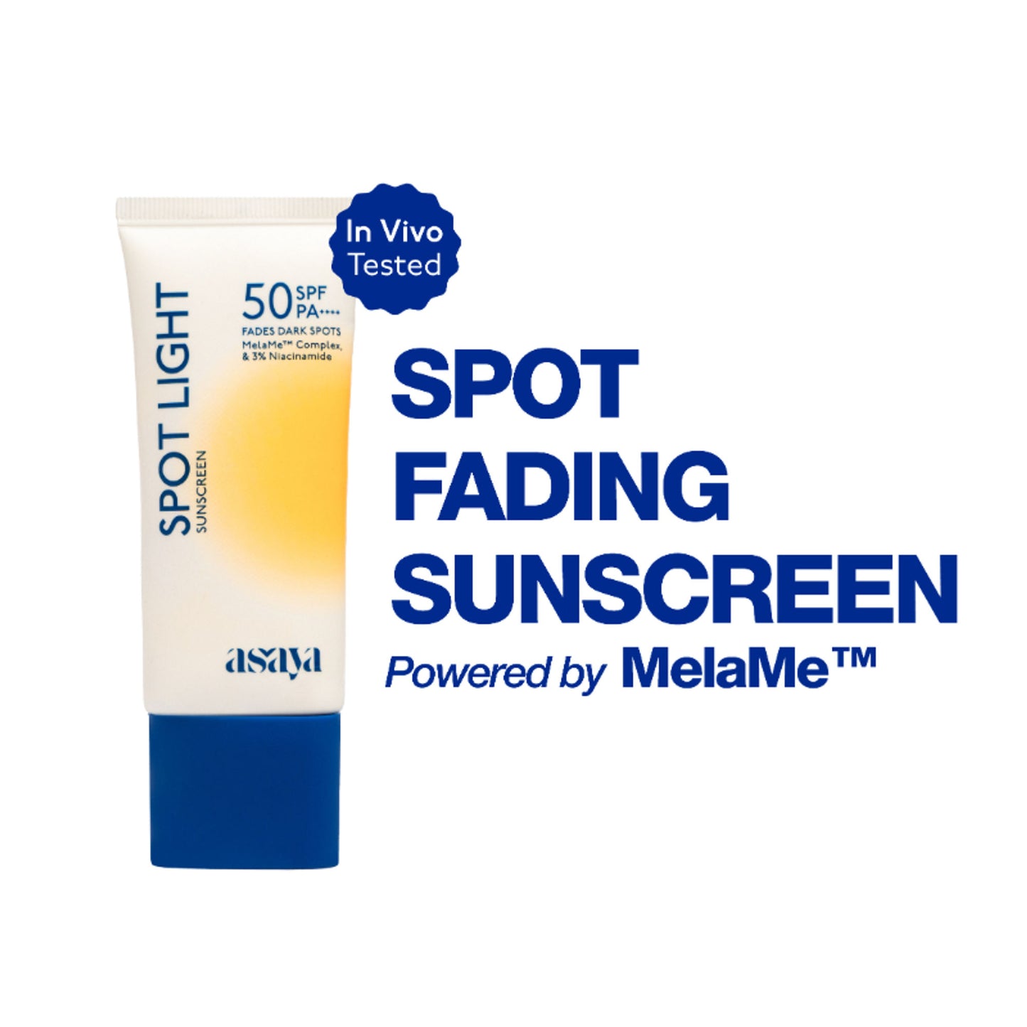 Asaya In-Vivo Tested Spot Light Depigmenting Sunscreen SPF 50 PA++++ No White Cast