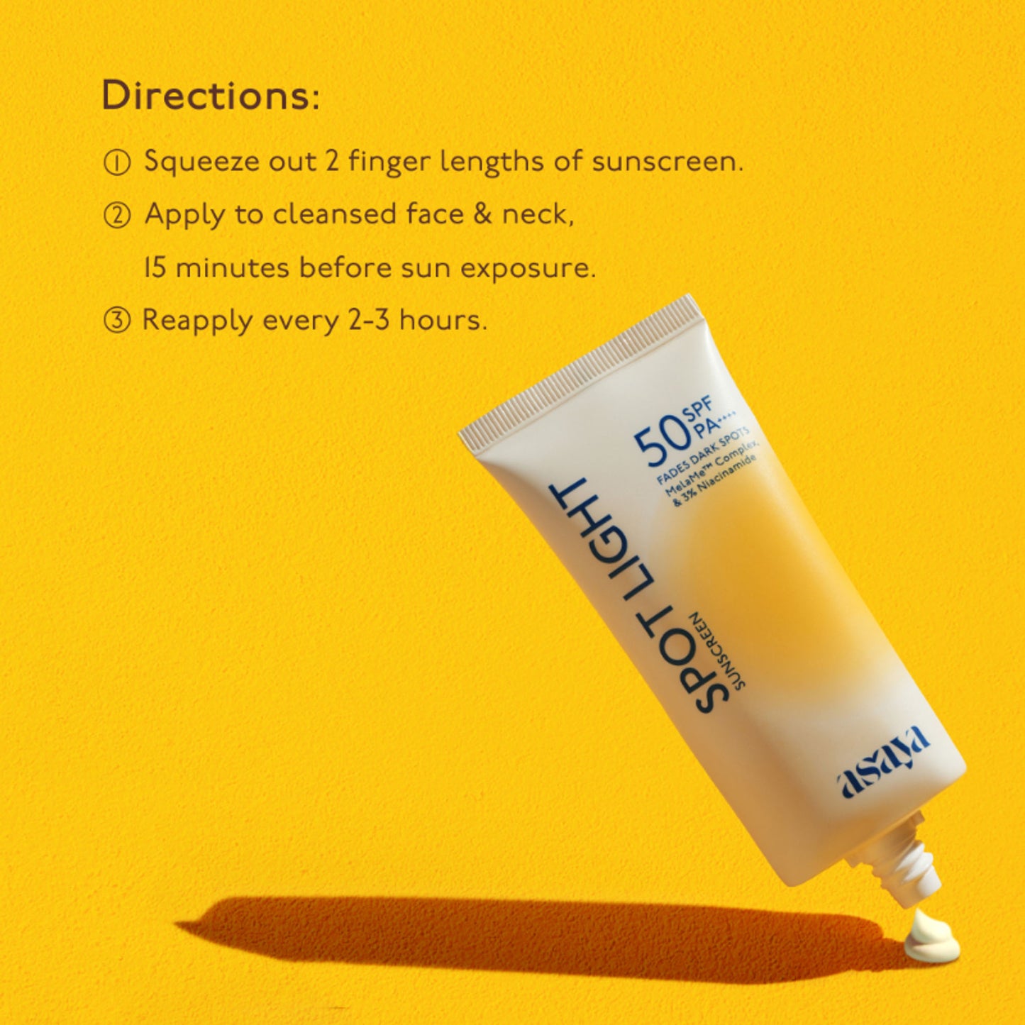 Asaya In-Vivo Tested Spot Light Depigmenting Sunscreen SPF 50 PA++++ No White Cast