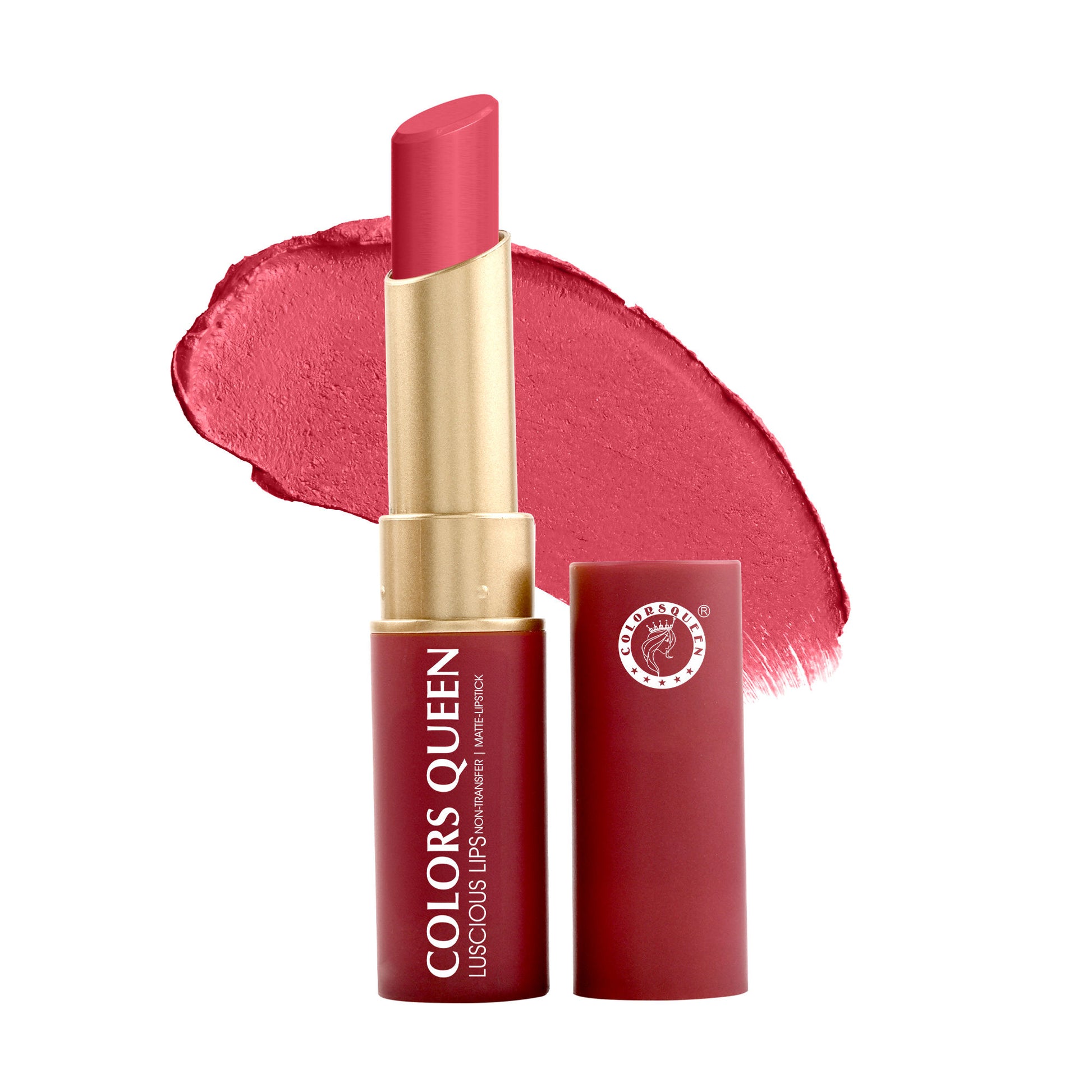 Colors Queen Luscious Lips Non Transfer Matte Lipstick - 02 Dusty Pink