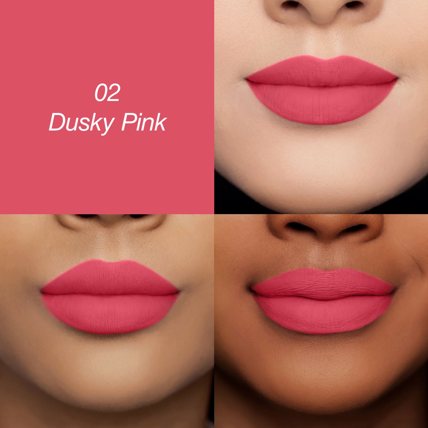 Colors Queen Luscious Lips Non Transfer Matte Lipstick - 02 Dusty Pink