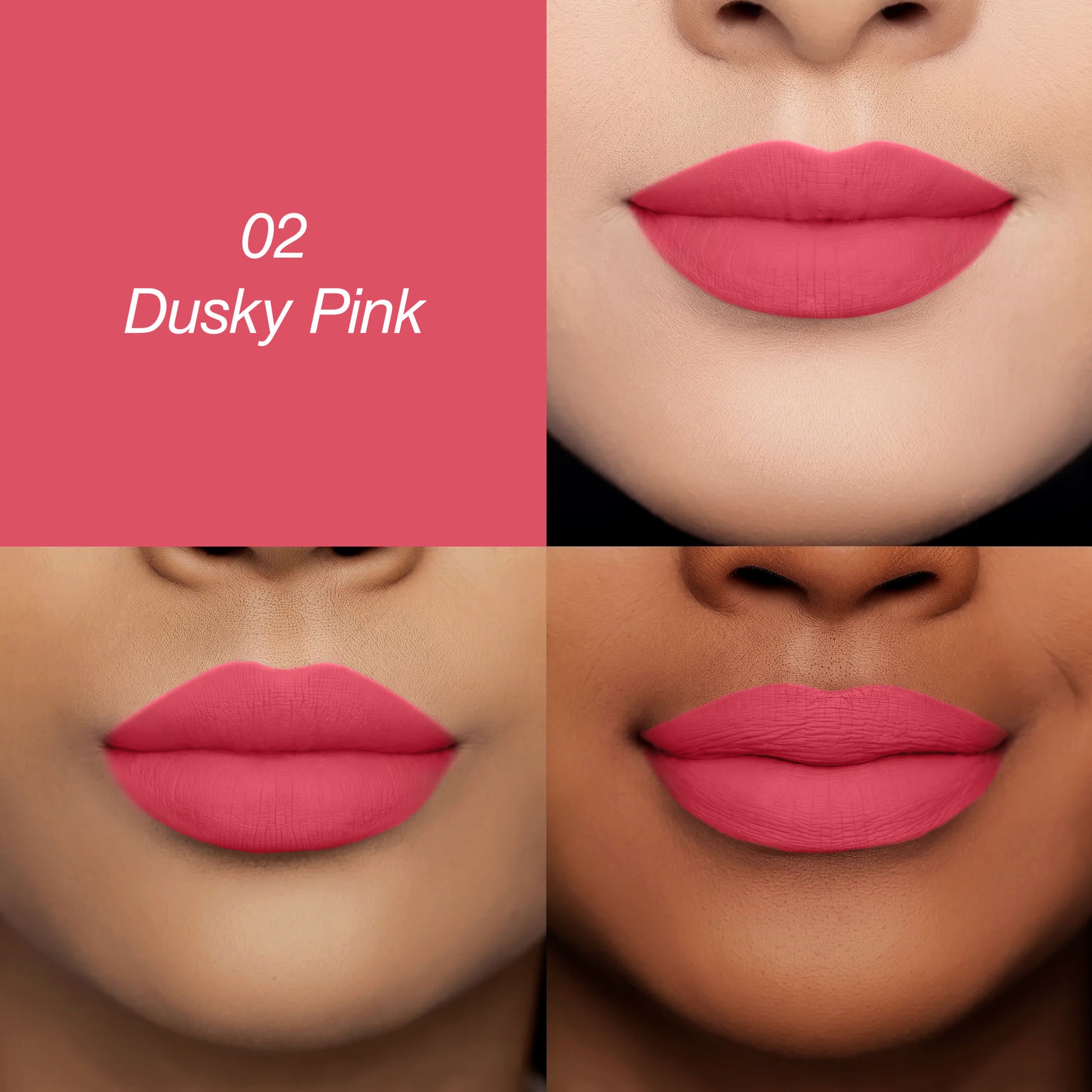 Colors Queen Luscious Lips Non Transfer Matte Lipstick - 02 Dusty Pink