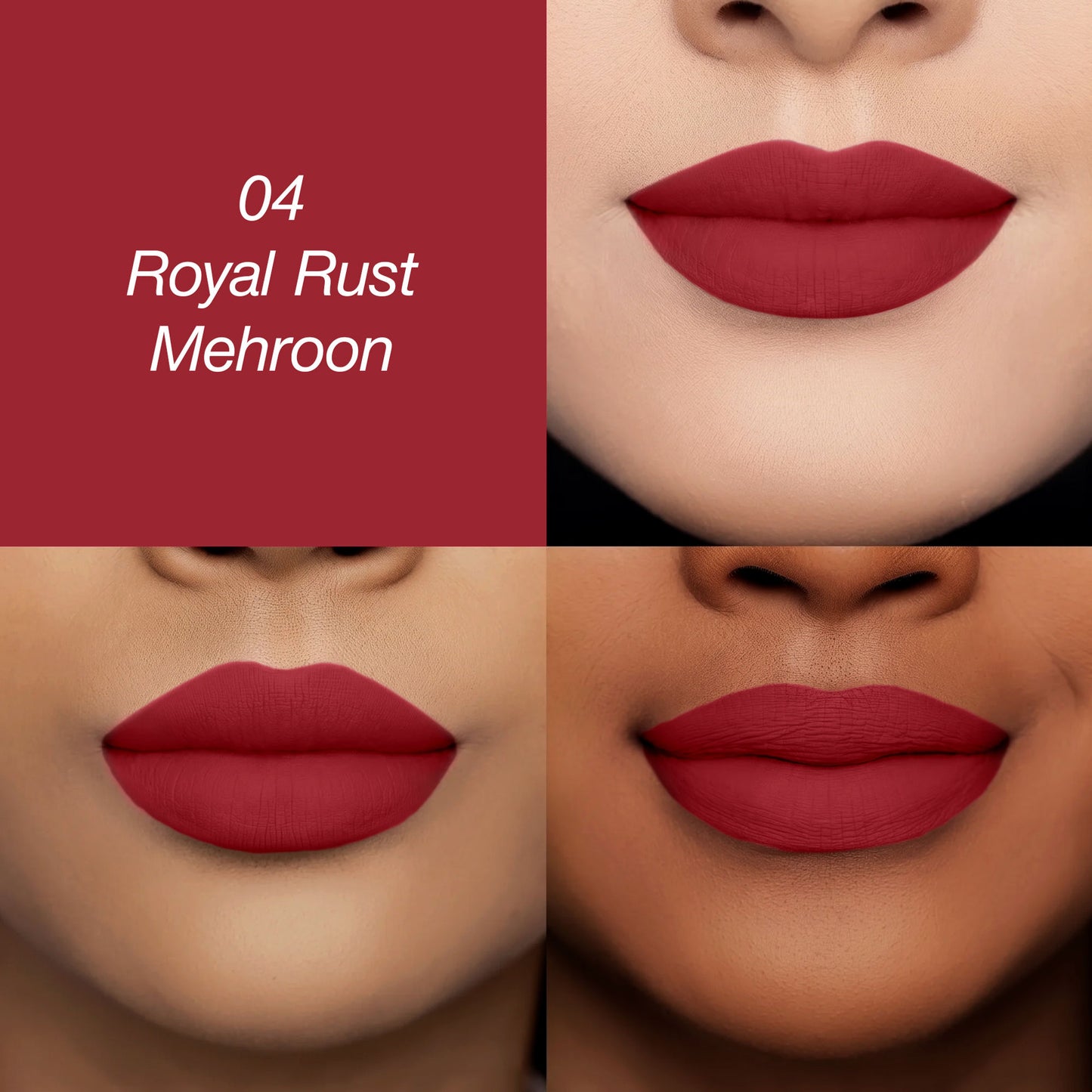 Colors Queen Luscious Lips Non Transfer Matte Lipstick - 04 Royal Rust Maroon