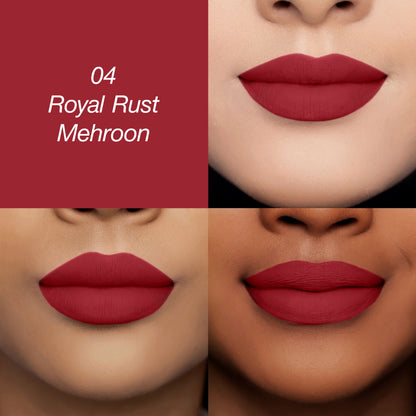Colors Queen Luscious Lips Non Transfer Matte Lipstick - 04 Royal Rust Maroon