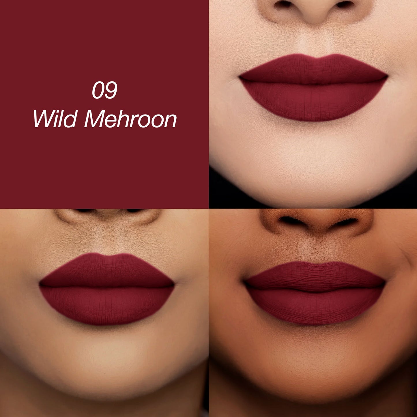 Colors Queen Luscious Lips Non Transfer Matte Lipstick - 09 Wild Maroon