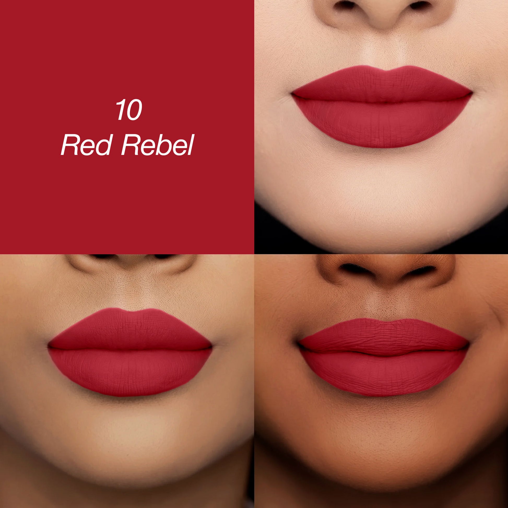 Colors Queen Luscious Lips Non Transfer Matte Lipstick - 10 Red Rebel