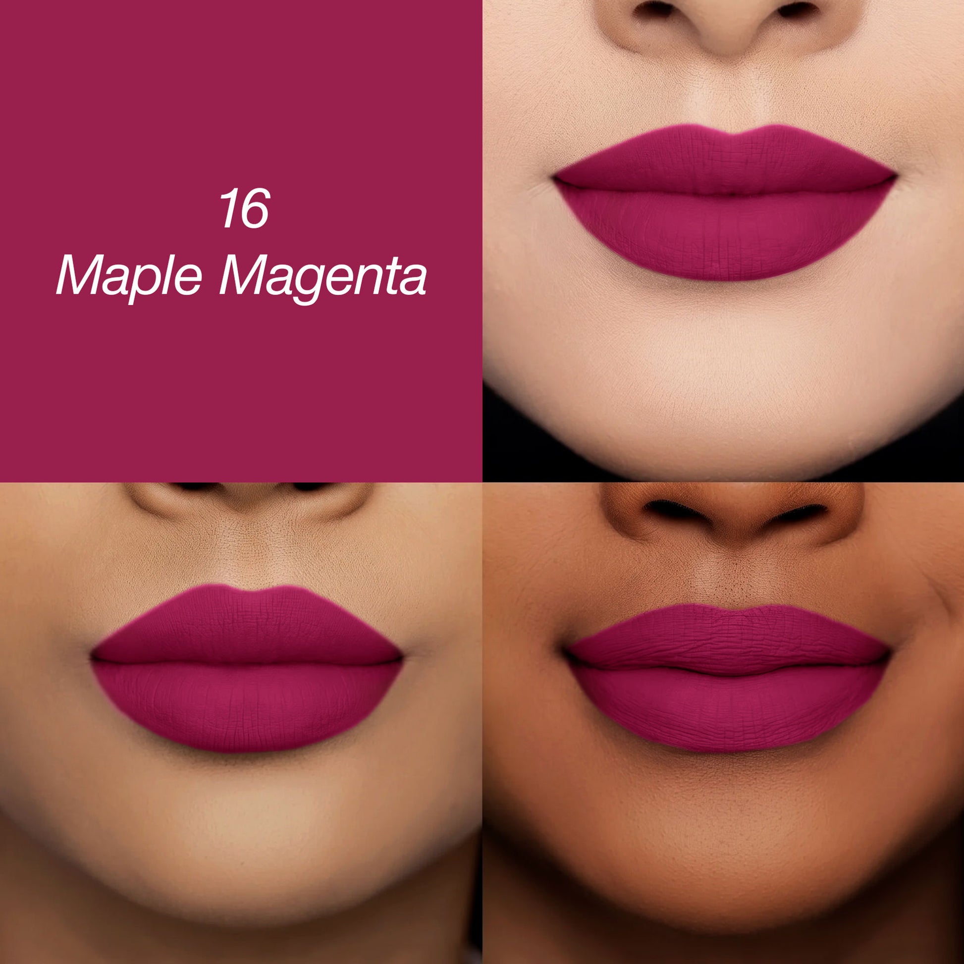 Colors Queen Luscious Lips Non Transfer Matte Lipstick - 16 Maple Magenta