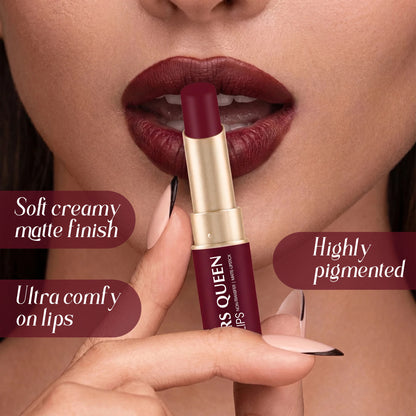 Colors Queen Luscious Lips Non Transfer Matte Lipstick - 23 Nude Toast