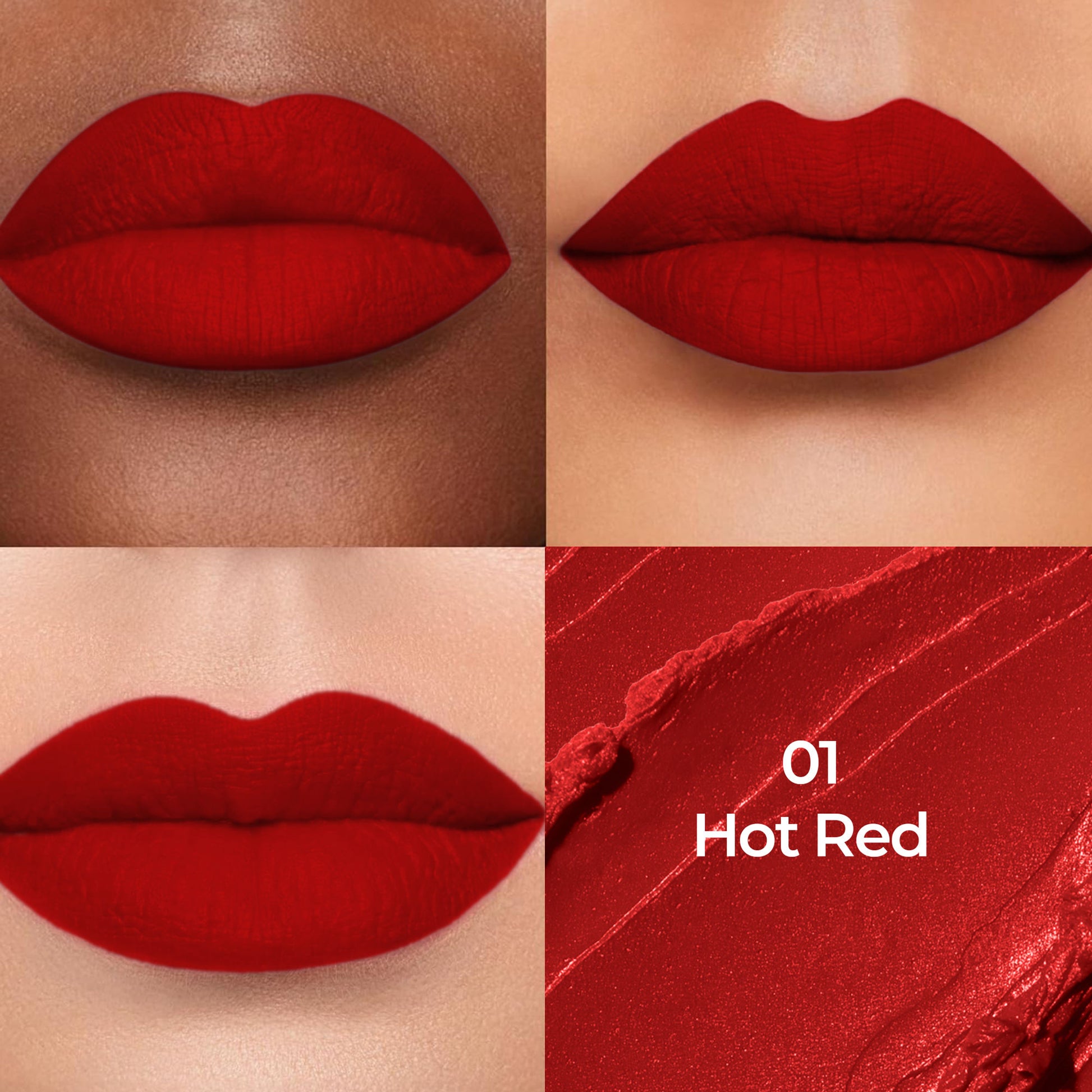 Colors Queen Luxury Matte Non Transfer Lipstick - 01 Hot Red