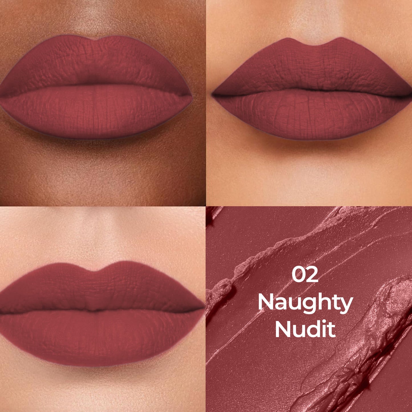 Colors Queen Luxury Matte Non Transfer Lipstick - 02 Nudit