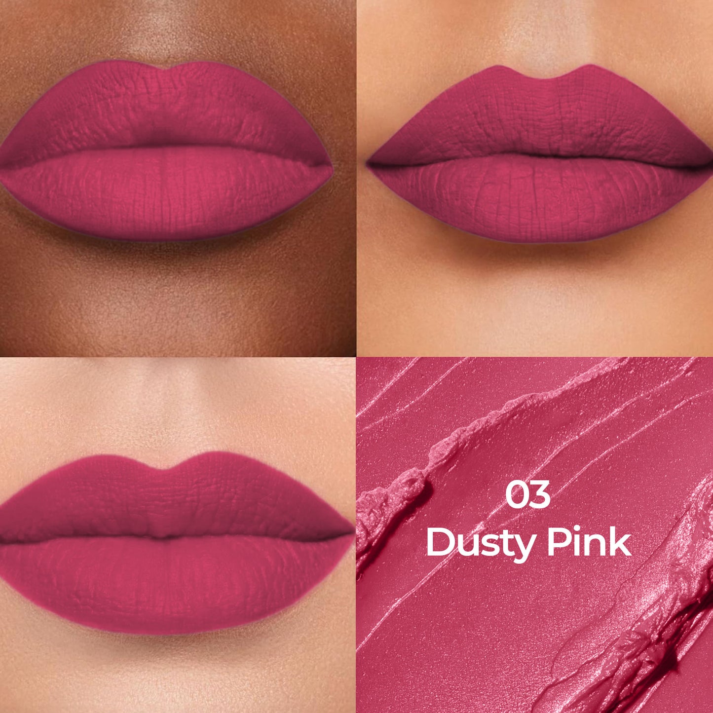 Colors Queen Luxury Matte Non Transfer Lipstick - 03 Dusty Pink