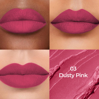 Colors Queen Luxury Matte Non Transfer Lipstick - 03 Dusty Pink
