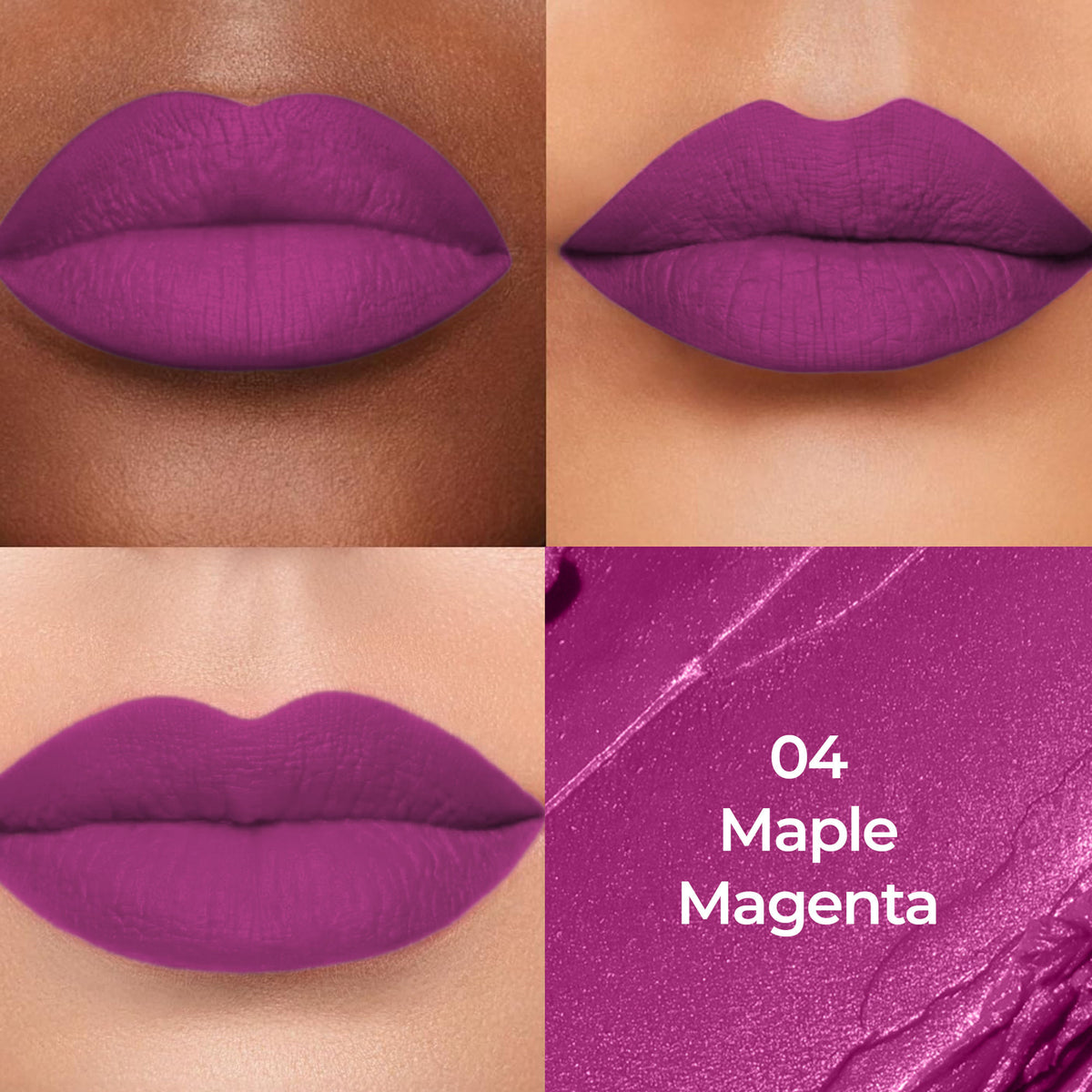 Colors Queen Luxury Matte Non Transfer Lipstick - 04 Maple Magenta