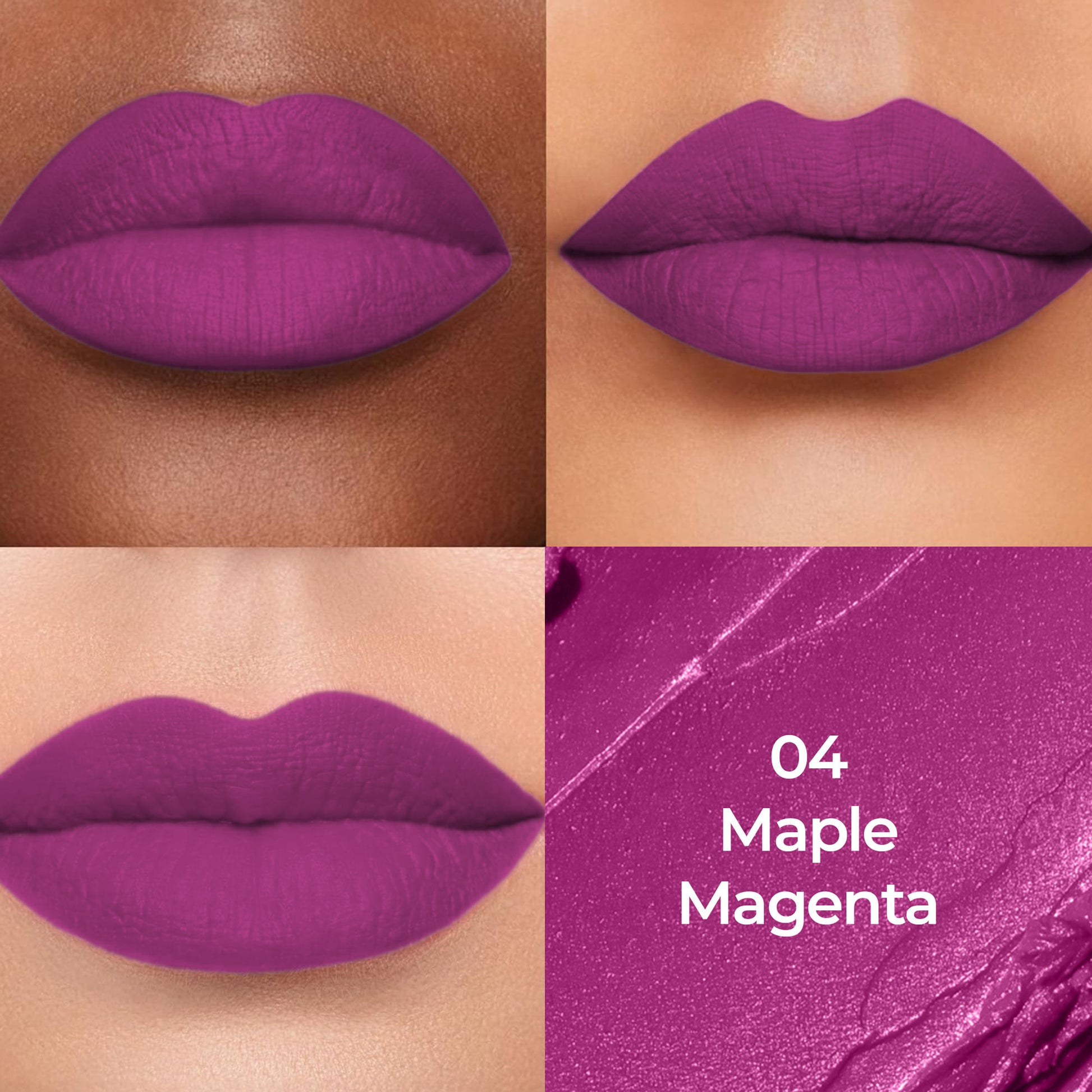 Colors Queen Luxury Matte Non Transfer Lipstick - 04 Maple Magenta