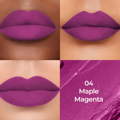 Colors Queen Luxury Matte Non Transfer Lipstick - 04 Maple Magenta