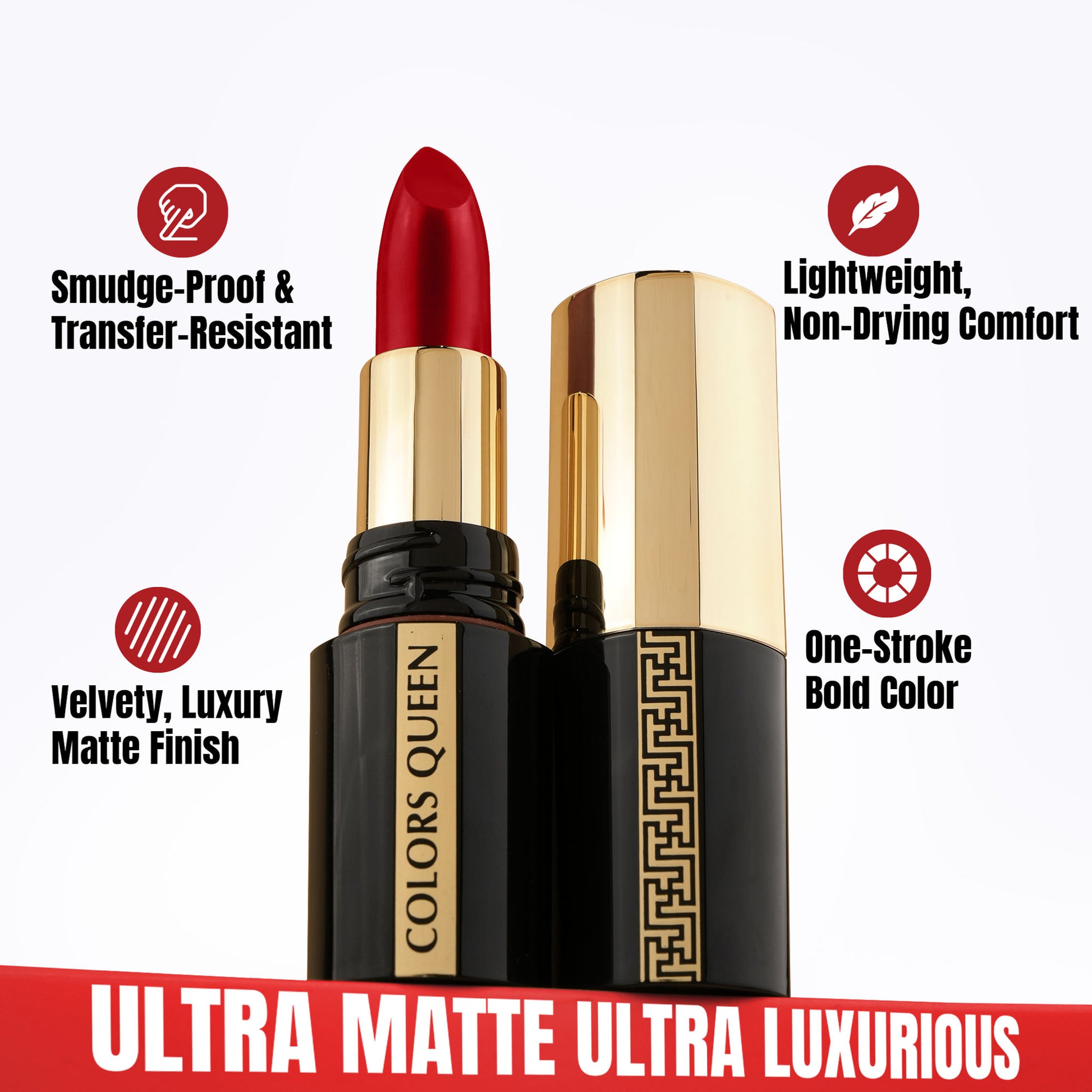 Colors Queen Luxury Matte Non Transfer Lipstick - 05 Cappuccino