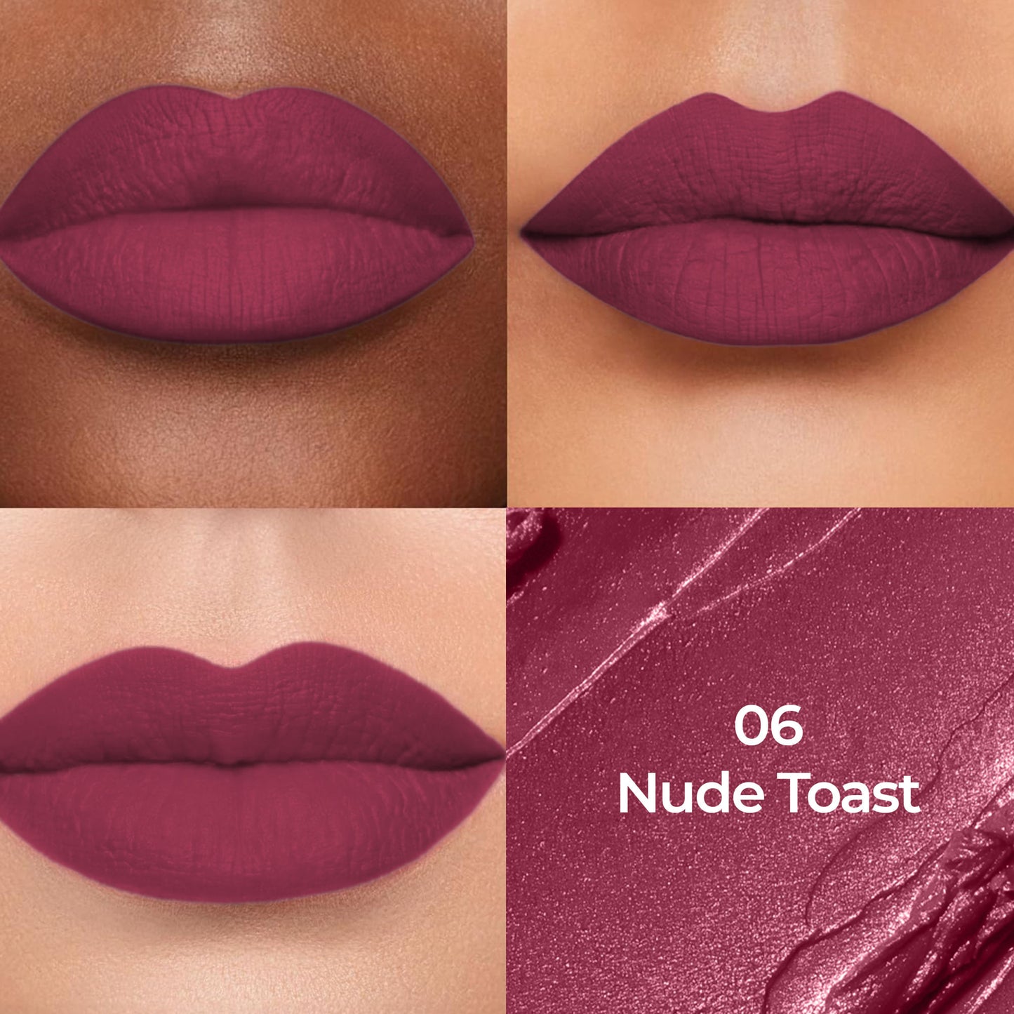Colors Queen Luxury Matte Non Transfer Lipstick - 06 Nude Toast
