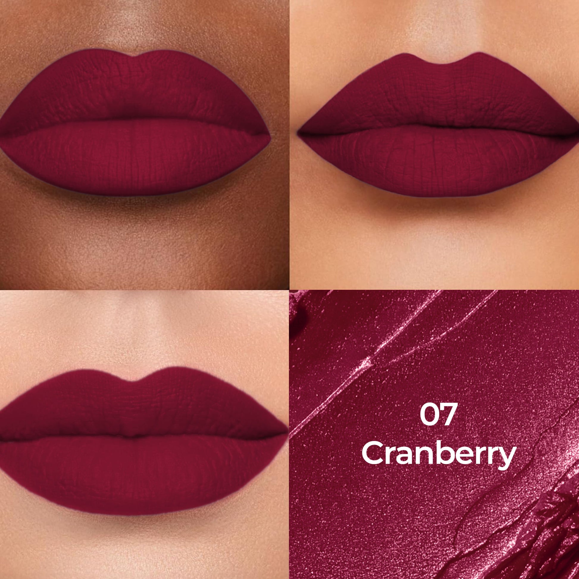 Colors Queen Luxury Matte Non Transfer Lipstick - 07 Cranberry