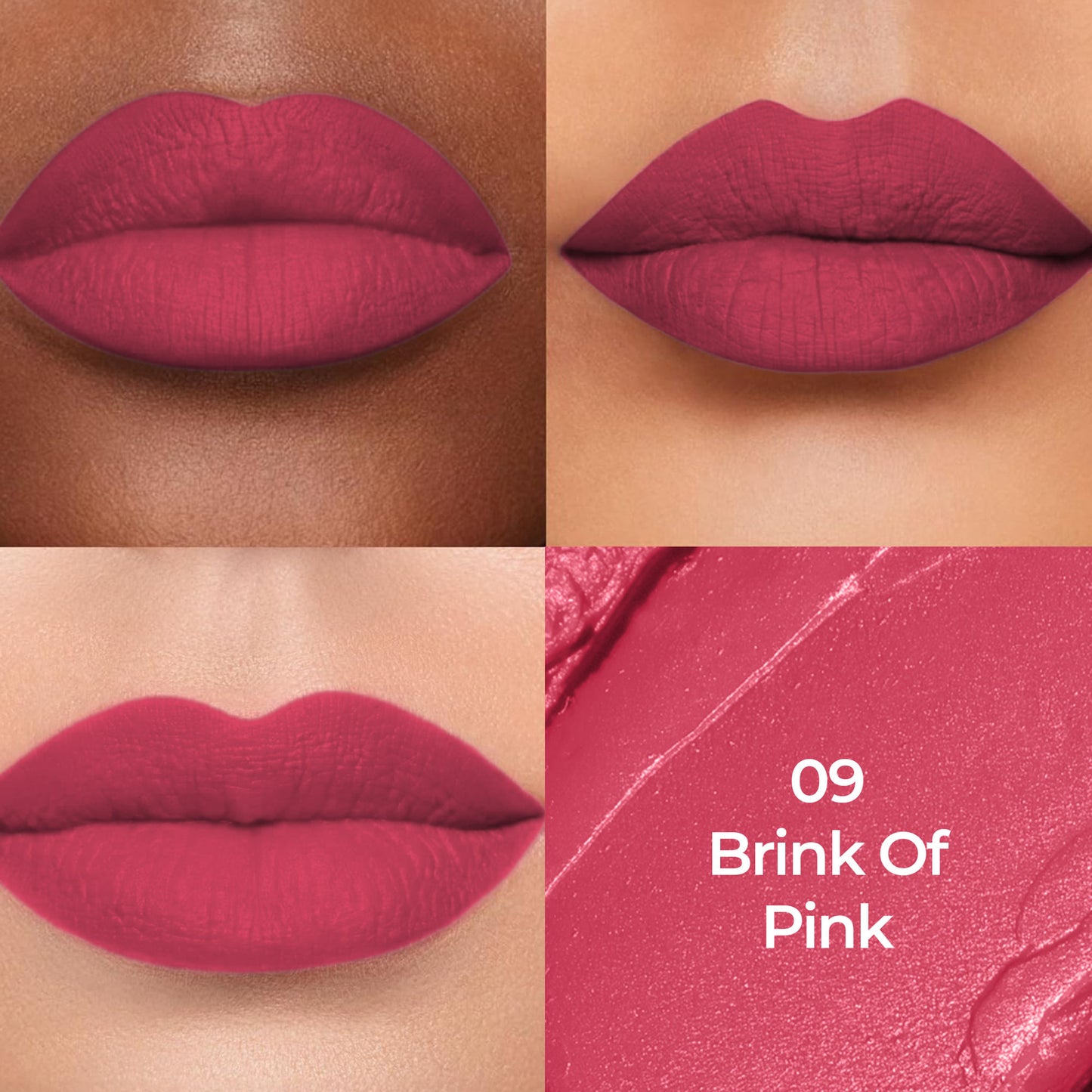 Colors Queen Luxury Matte Non Transfer Lipstick - 09 Brink of Pink