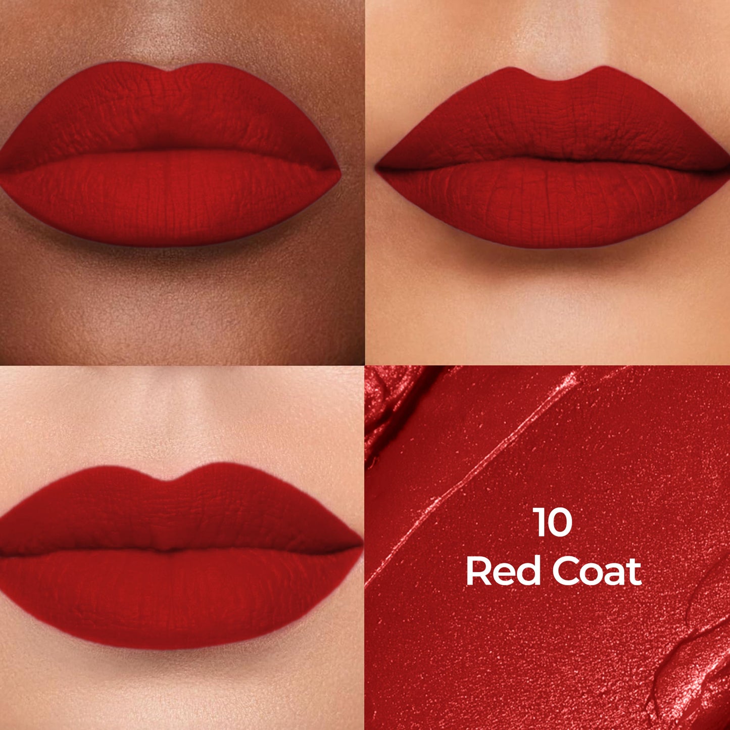 Colors Queen Luxury Matte Non Transfer Lipstick - 10 Red Coat