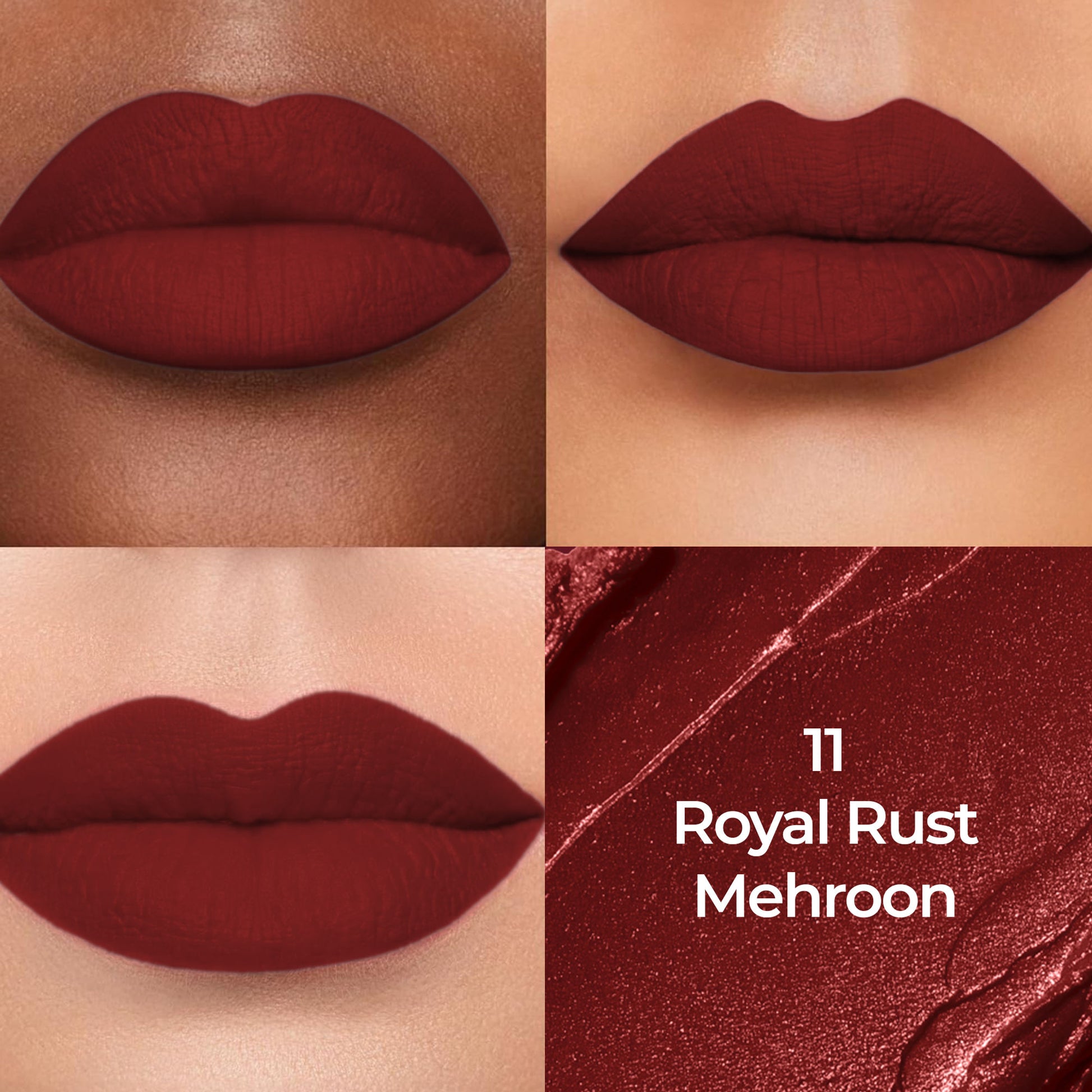 Colors Queen Luxury Matte Non Transfer Lipstick - 11 Royal Rust Maroon