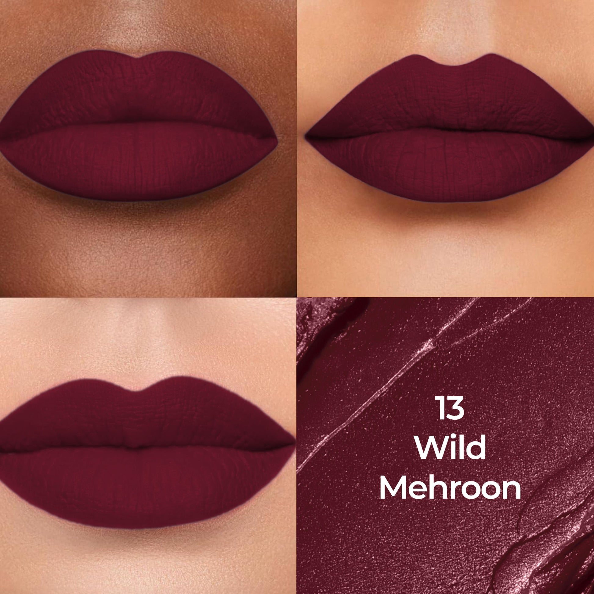 Colors Queen Luxury Matte Non Transfer Lipstick - 13 Wild Maroon