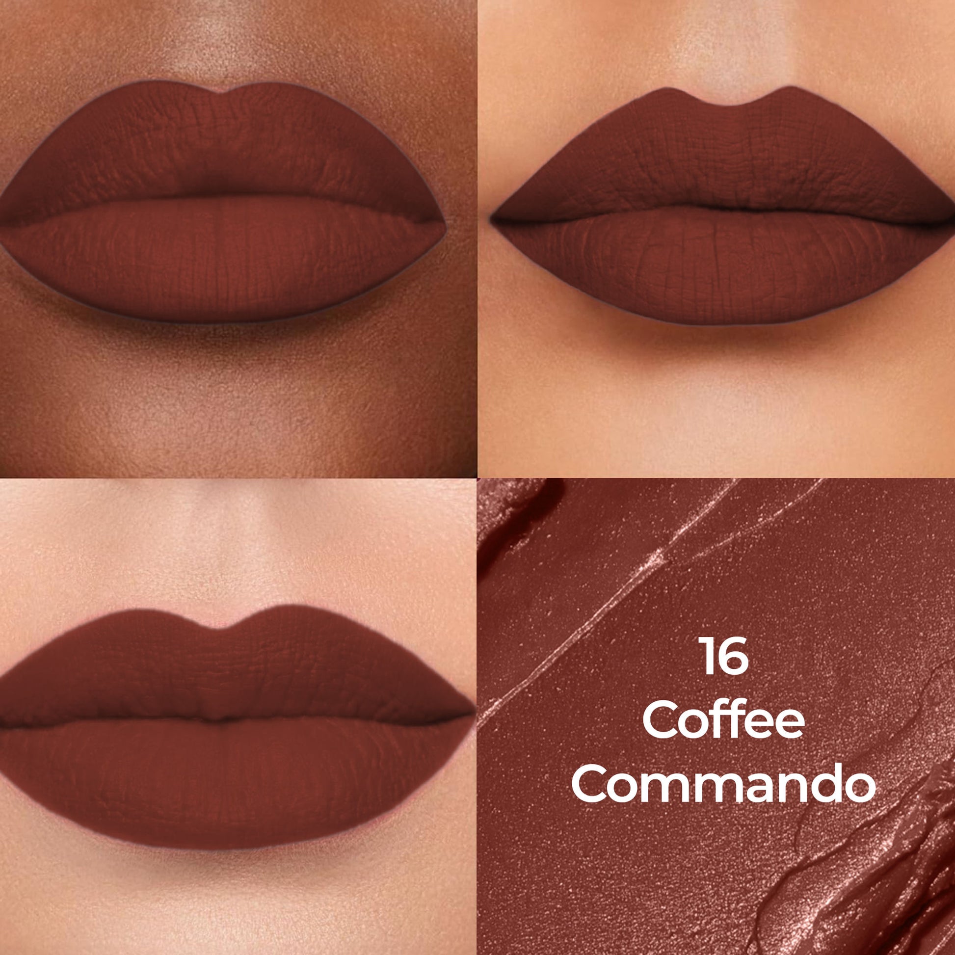 Colors Queen Luxury Matte Non Transfer Lipstick - 16 Coffee Commando